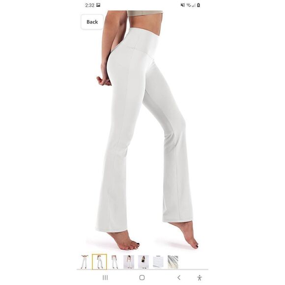 New Medium Ododos Boot Cut White Yoga Gym Workout Casual.Pants Tummy Control NWT - Picture 2 of 9